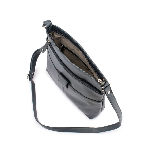 Franco Bonini - 1300 Large Front Tab Multi Pocket Side Bag- Navy