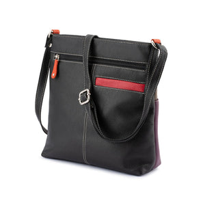 Franco Bonini - 1300 Large Front Tab Multi Pocket Side Bag- Red Multi