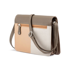 Franco Bonini - 1321 Leather Organiser Shoulder Bag - Bone Multi - 0