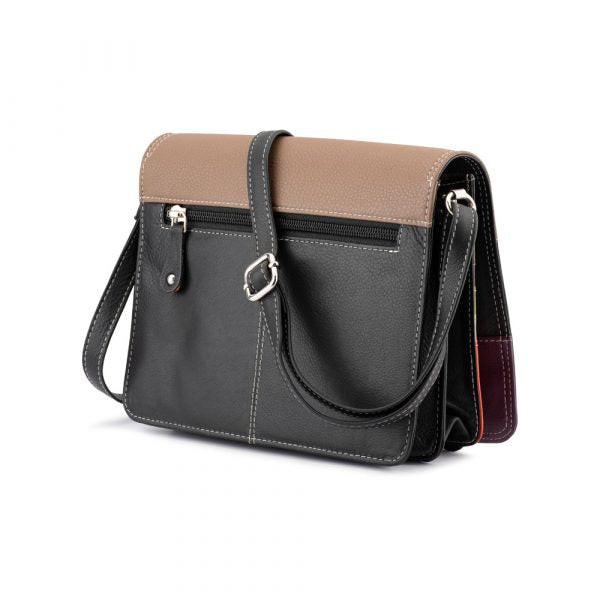 Franco Bonini - 1321 Leather Organised Handbag - Purple/Multi