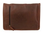 Franco Bonini - 15-0017 Leather flap Messenger business bag- Brown