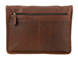 Franco Bonini - 15-0017 Leather flap Messenger business bag- Brown - 0