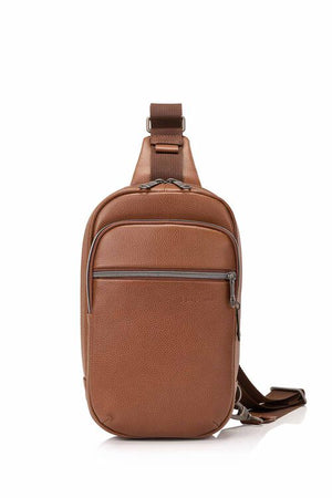 Samsonite - Classic Leather Sling Bag - Cognac