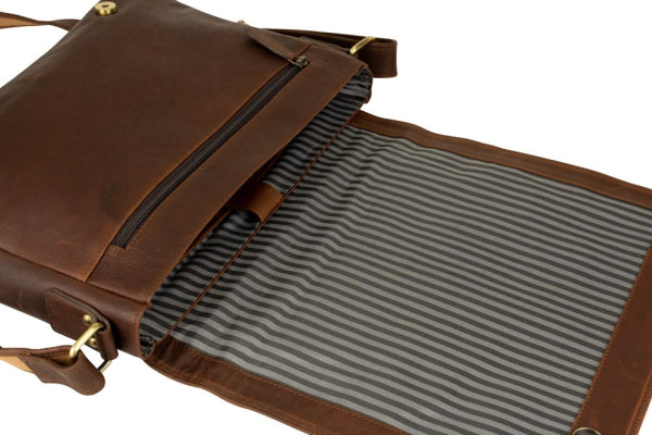 Franco Bonini - 16-0020 Leather computer satchel - Brown-3