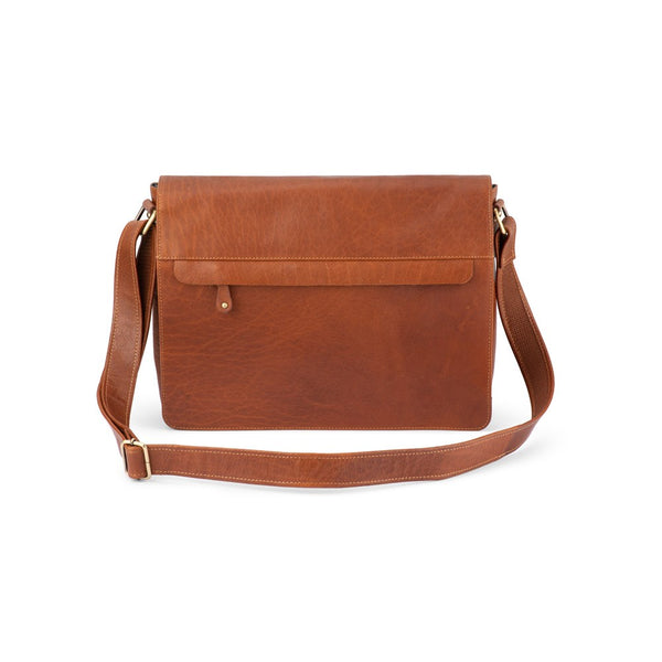Franco Bonini 16-0020 Leather PC Compatible Satchel - Cognac