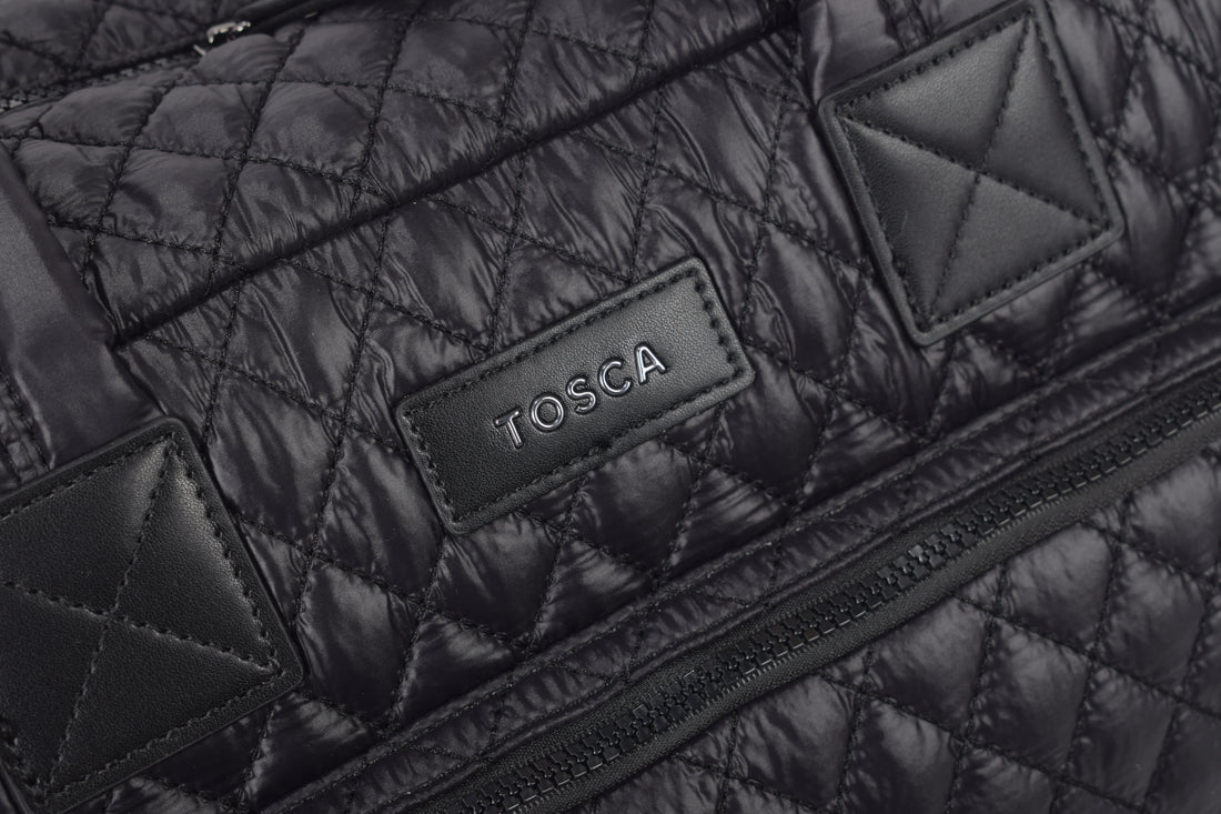 Tosca - MET982 Metro Quilted Split tote - Black