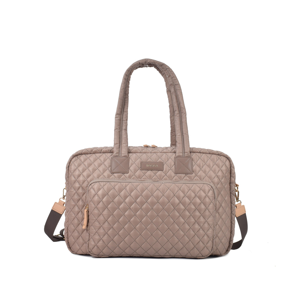 Tosca - MET982 Metro Quilted Split tote - Stone