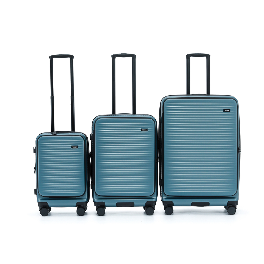 Tosca - Zen Set of 3 (L-M-S) Top Lid Opening Suitcases - Slate