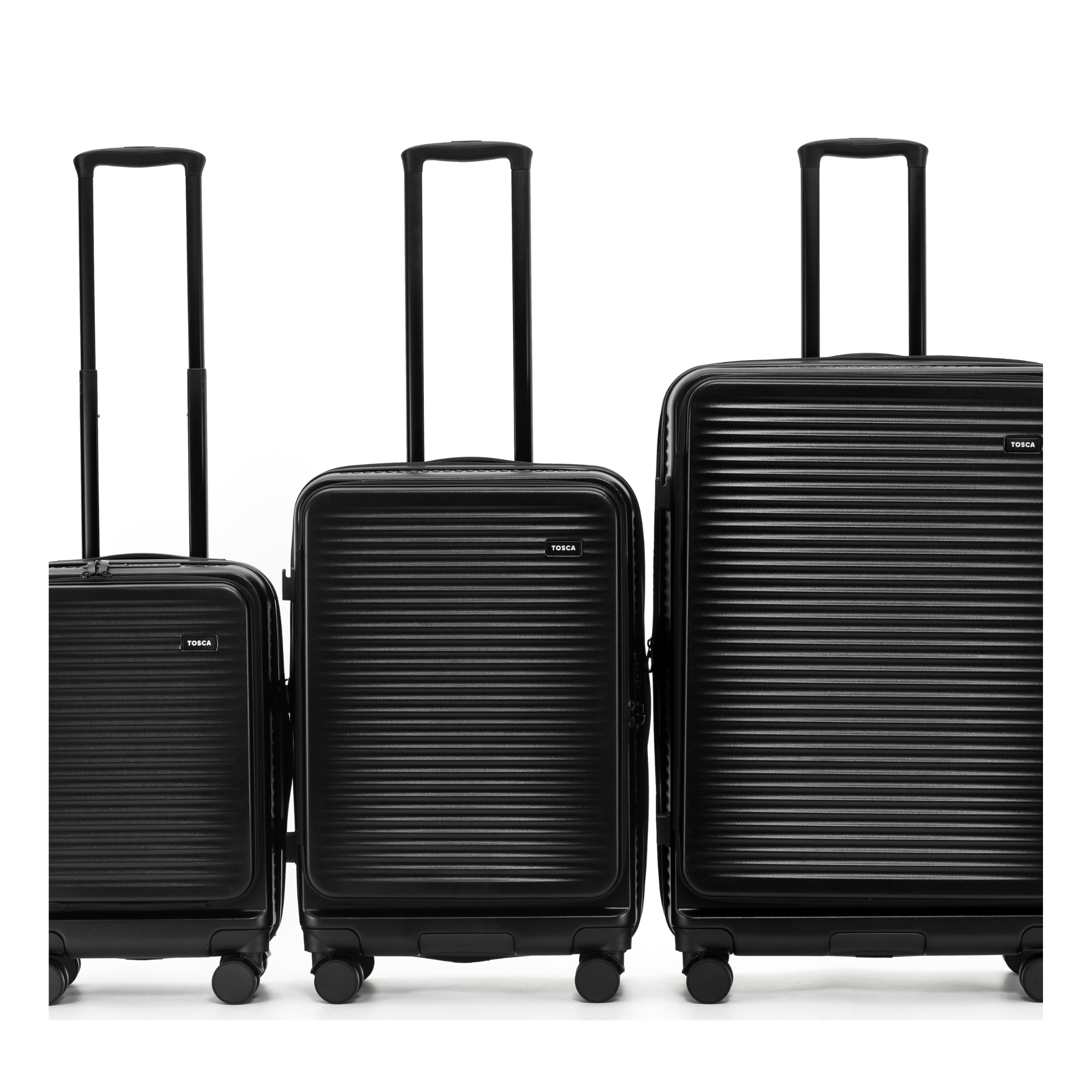 Tosca - ZEN Set of 3 (L-M-S) Top Lid opening Suitcases - Black