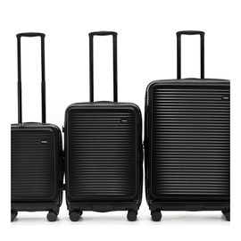 Tosca - ZEN Set of 3 (L-M-S) Top Lid opening Suitcases - Black - 0