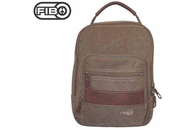 FIB - A1201C Washed canvas sling bag - Khaki-2