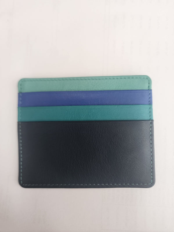Oran - SAF-7202 Craig Leather Card Holder - Navy Combo