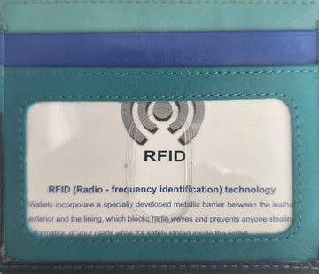 Oran - SAF-7202 Craig leather Card Holder - Navy Combo - 0