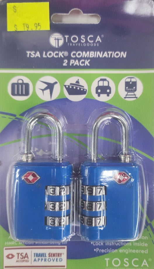 Tosca - TCA051 2 Pack TSA Combination Lock - Blue