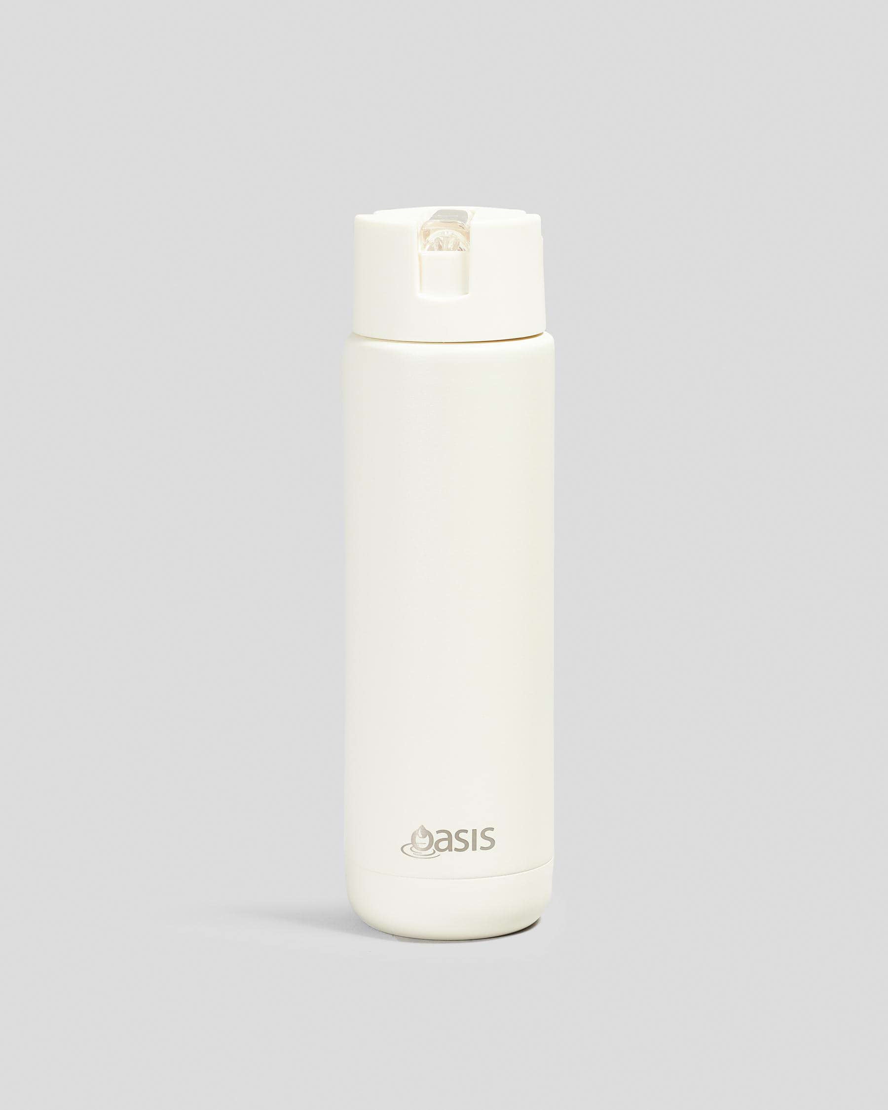 Oasis - 8867 MODA 700Ml Ceramic tripple wall insulated Bottle w Straw - Alabaster