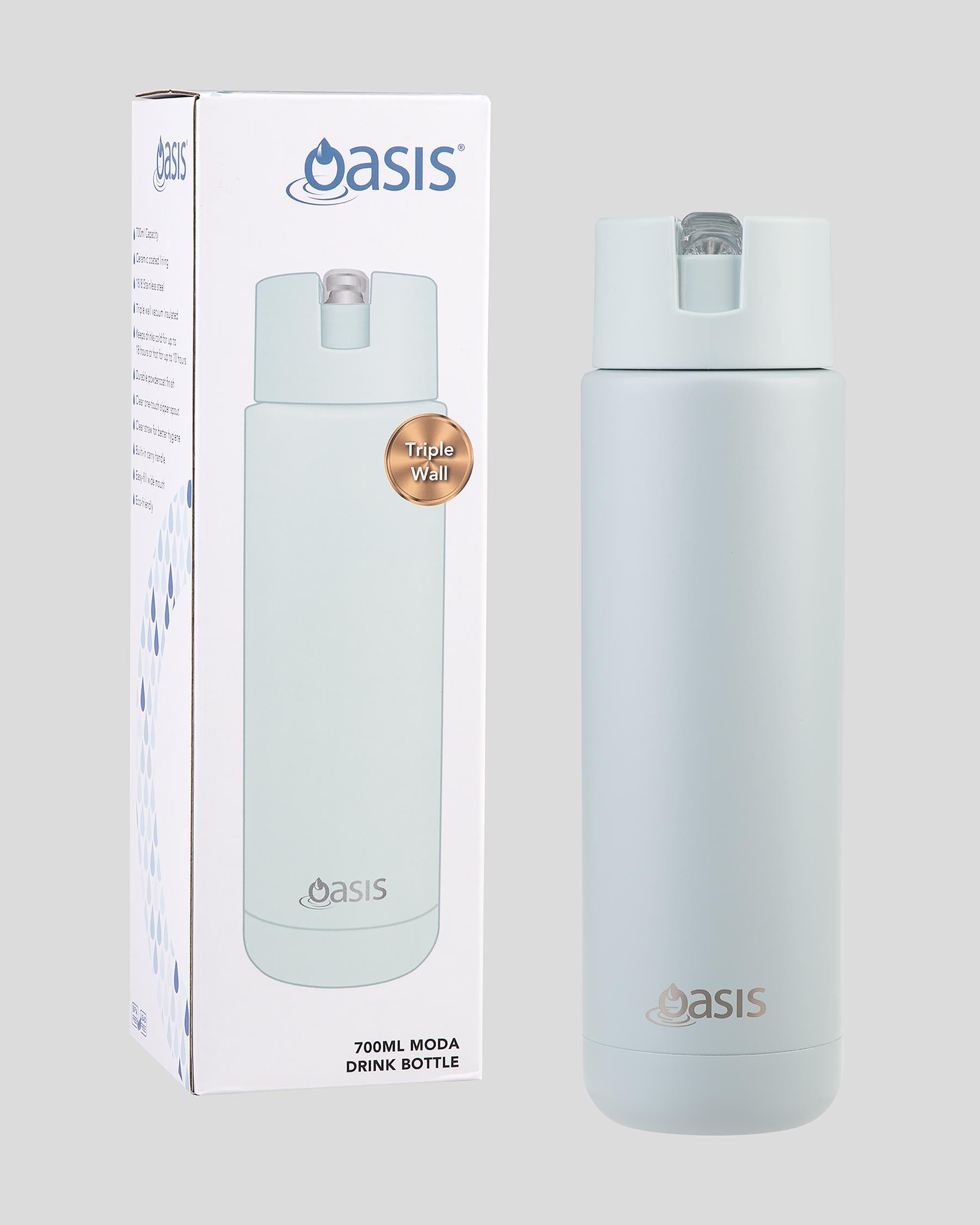 Oasis - 8867 MODA 700Ml Ceramic tripple wall insulated Bottle w Straw - Sea Mist