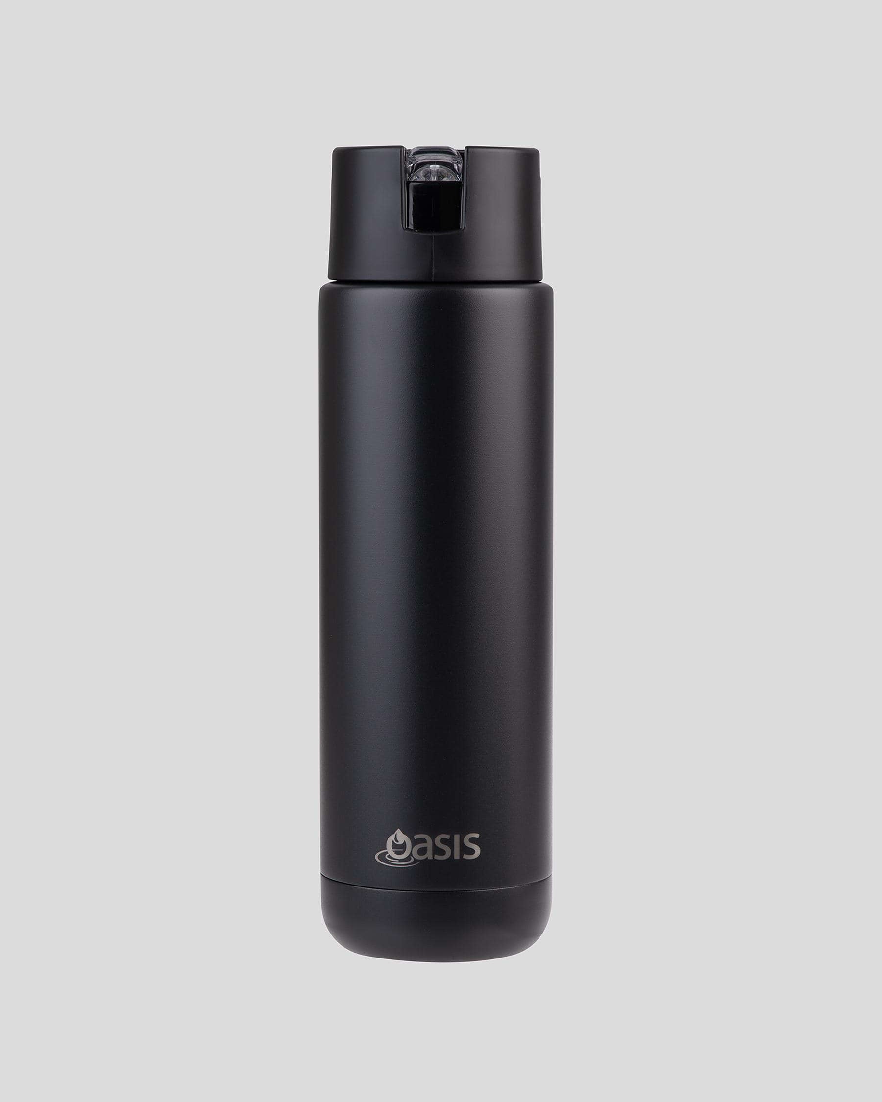 Oasis - 8867 MODA 700Ml Ceramic tripple wall insulated Bottle w Straw - Black