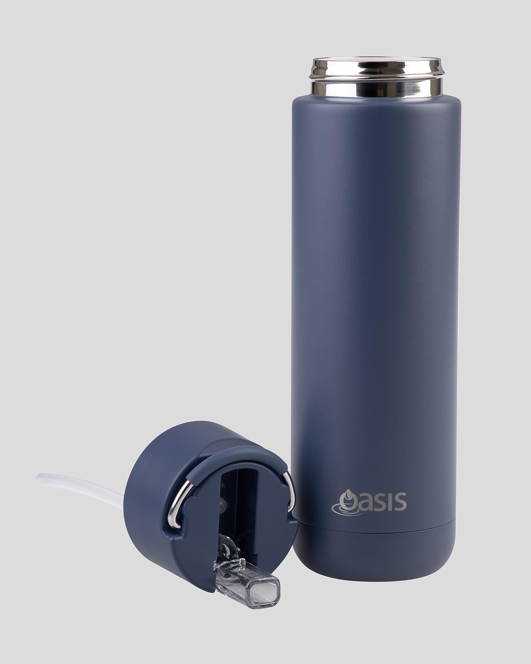 Oasis - 8867 MODA 700Ml Ceramic tripple wall insulated Bottle w Straw - Indigo