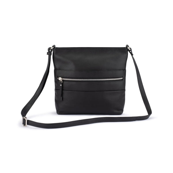 Franco Bonini - 21-0022 Leather Long Strap Square Handbag - Black