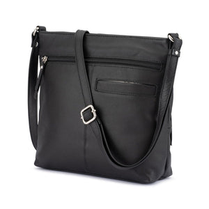 Franco Bonini - 21-0022 Leather Long Strap Square Handbag - Black