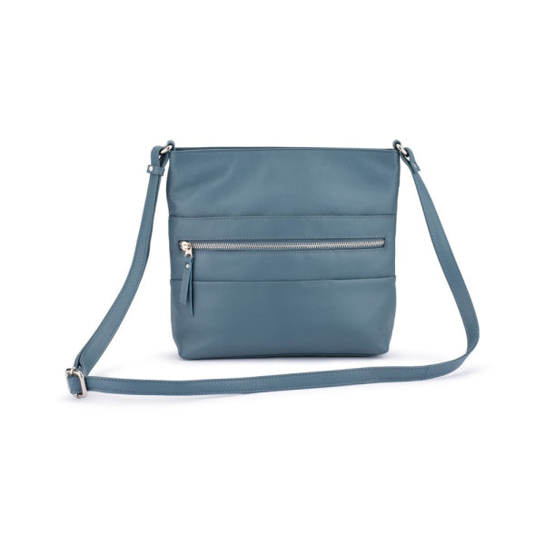 Franco Bonini - 21-0022 Leather Long Strap Square Handbag - New Grey