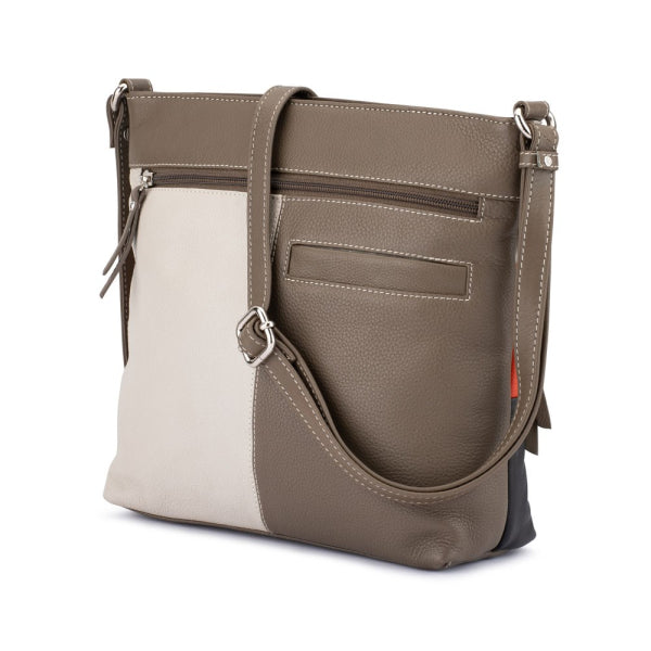 Franco Bonini - 21-0022 Leather Long Strap Square Handbag - Orange Multi