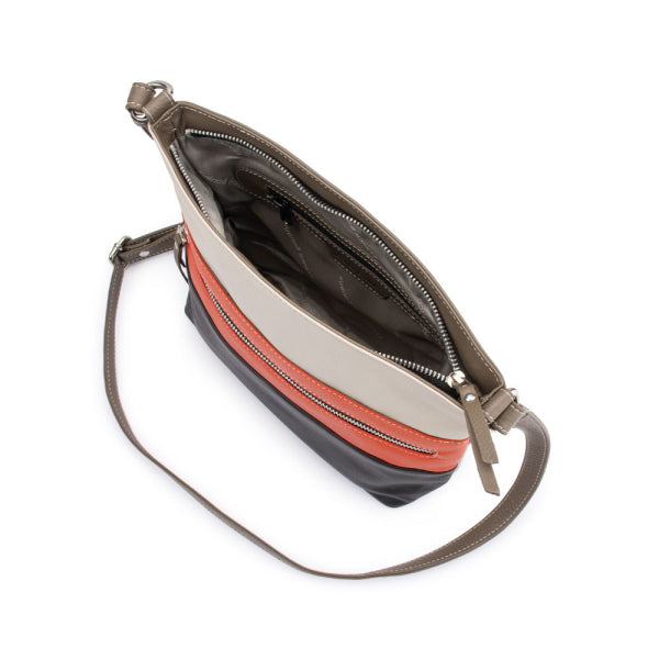 Franco Bonini - 21-0022 Leather Long Strap Square Handbag - Orange Multi