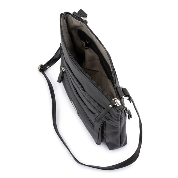 Franco Bonini - 21-0023 Leather Front Pocket Handbag - Black