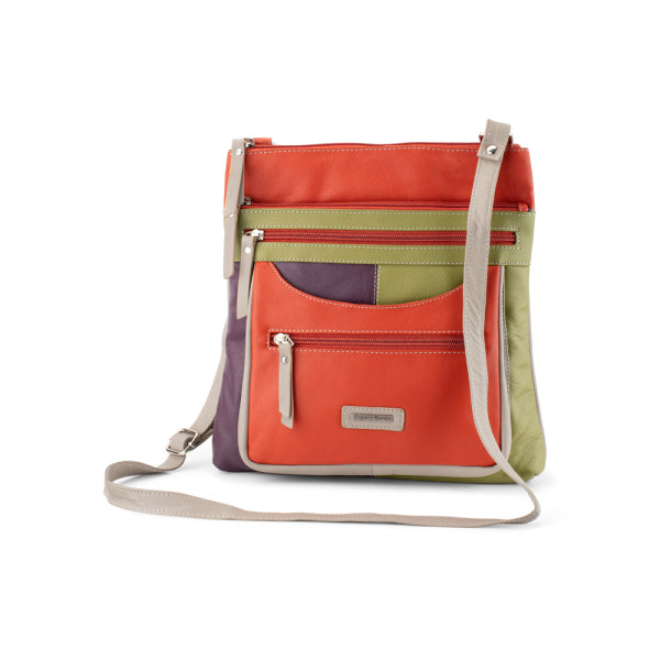 Franco Bonini - 21-0023 Multi Pocket Leather Handbag - Orange Multi
