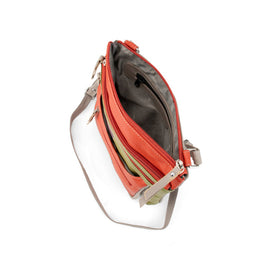Franco Bonini - 21-0023 Multi Pocket Leather Handbag - Orange Multi - 0