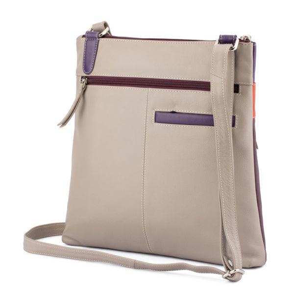 Franco Bonini - 21-0023 Leather Front Pocket Handbag - Purple/Multi