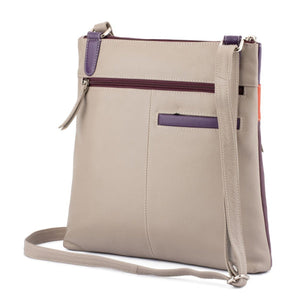 Franco Bonini - 21-0023 Leather Front Pocket Handbag - Purple/Multi