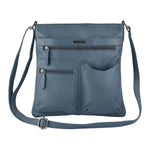 Franco Bonini - 21-0034 Slim Leather shoulder bag front pockets - New Grey *SP