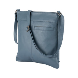 Franco Bonini - 21-0034 Slim Leather shoulder bag front pockets - New Grey *SP - 0