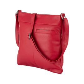 Franco Bonini - 21-0034 Slim Leather shoulder bag front pockets - Red *SP - 0