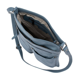 Franco Bonini - 21-0034 Slim Leather Shoulder Bag Front Pockets - New Grey