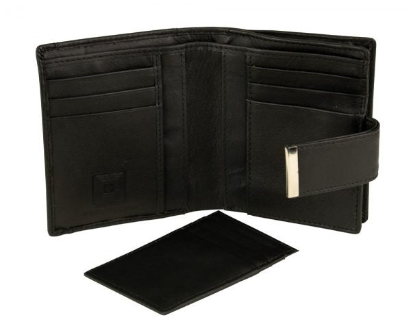 Franco Bonini 21-01 Black RFID Leather Wallet Removable Card Holder