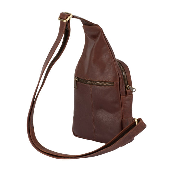 Franco Bonini - 23-0011 Leather sling backpack - Brown-2