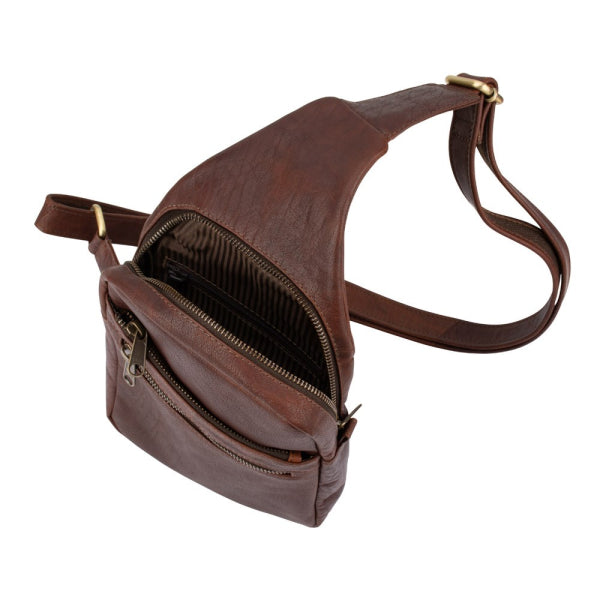 Franco Bonini - 23-0011 Leather sling backpack - Brown-3