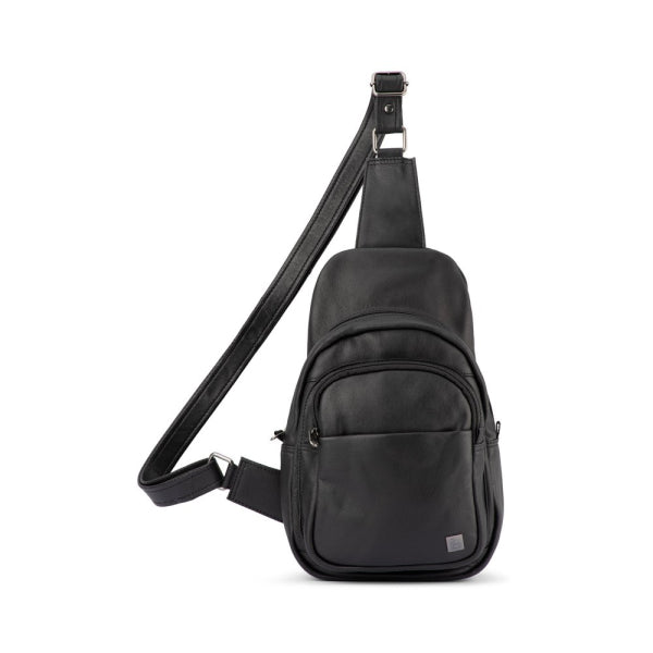 Franco Bonini - 23-0015 Soft Leather Sling Backpack - Black *SP