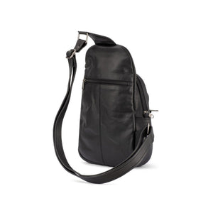Franco Bonini - 23-0015 Soft Leather Sling Backpack - Black *SP
