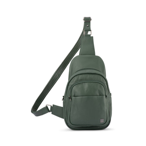Franco Bonini - 23-0015 Soft Leather Sling Backpack - Bottle Green *SP