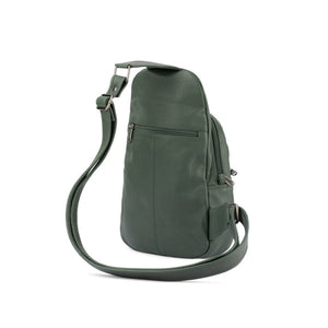 Franco Bonini - 23-0015 Soft Leather Sling Backpack - Bottle Green *SP