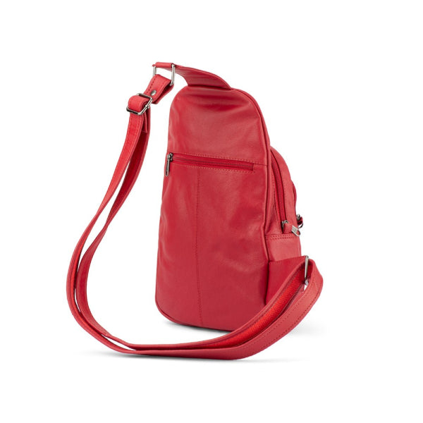 Franco Bonini - 23-0015 Soft Leather Sling Backpack - Red *SP