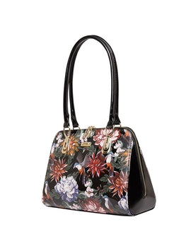 Serenade - Vintage Bird SN41-7573 Patent Handbag - Floral