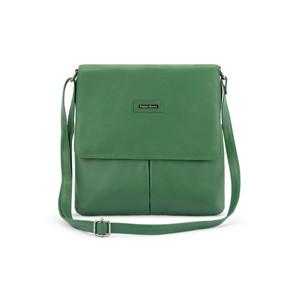 Franco Bonini - 24-001 Flapover Leather Crossbody Bag - Dark Green