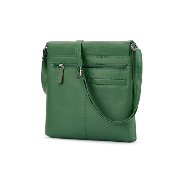 Franco Bonini - 24-001 Flapover Leather Crossbody Bag - Dark Green