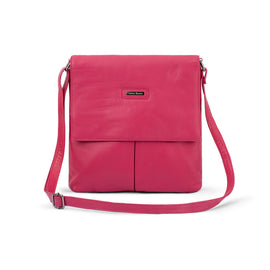 Franco Bonini - 24-001 Flapover leather crossbody bag - Hop Bush Pink