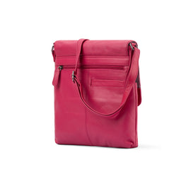 Franco Bonini - 24-001 Flapover leather crossbody bag - Hop Bush Pink - 0