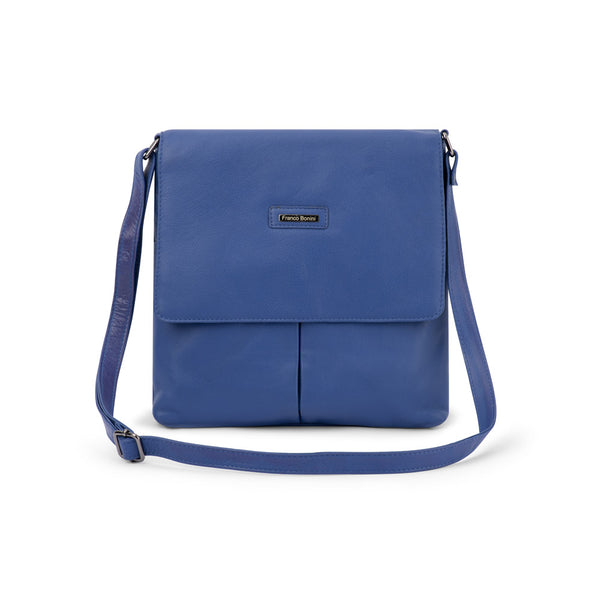 Franco Bonini - 24-001 Flapover Leather Crossbody Bag - Blue